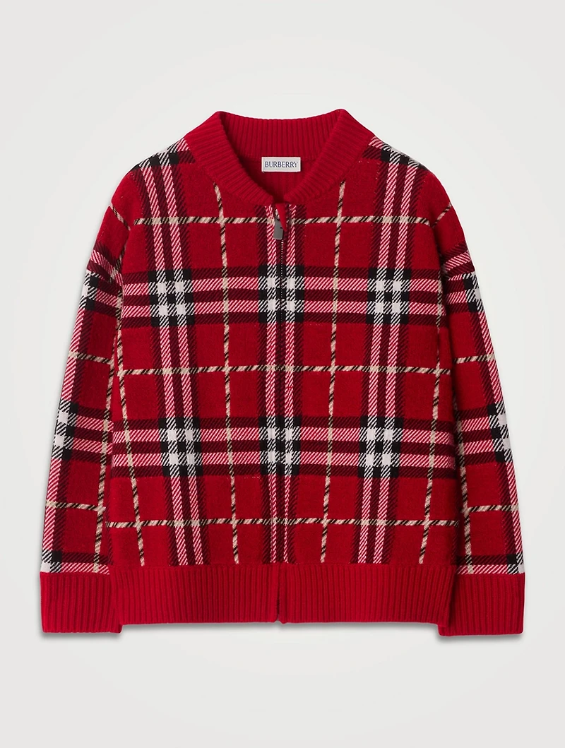 Check Wool Bomber Jacket