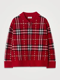 Check Wool Bomber Jacket