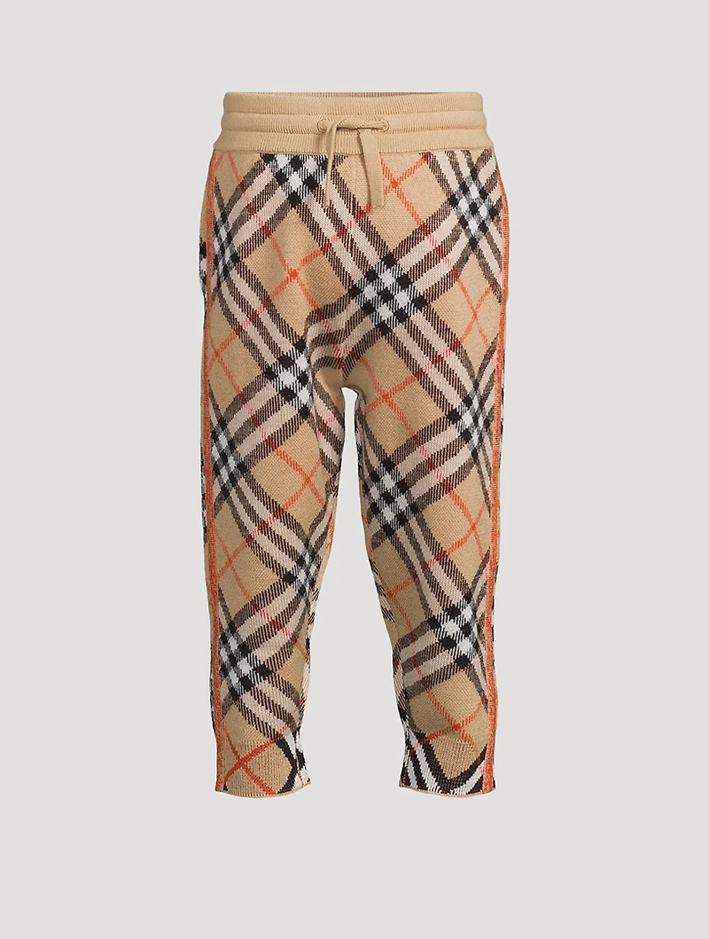Check Wool Jogging Pants