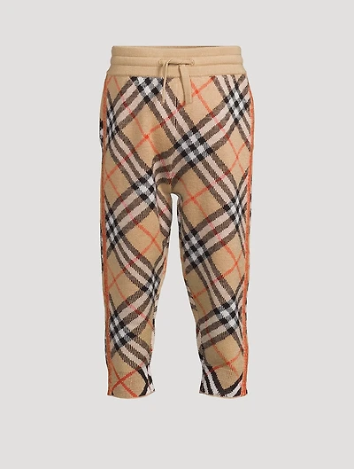 Check Wool Jogging Pants