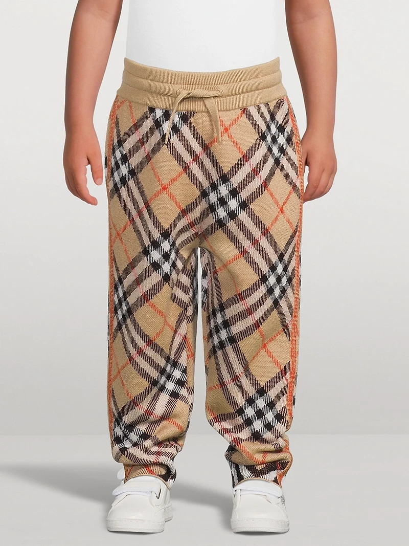 Check Wool Jogging Pants