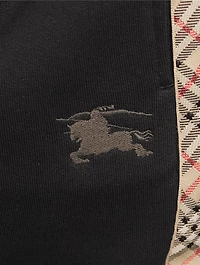 Check Trim Cotton Jogging Pants