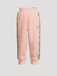 Check Trim Cotton Jogger Pants
