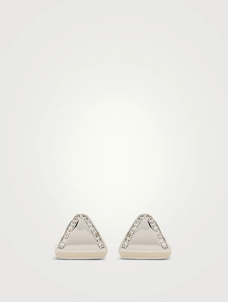 Night Swim Pavé Shield Stud Earrings
