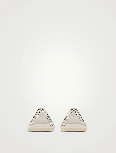 Night Swim Pavé Shield Stud Earrings