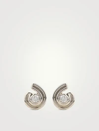 Night Swim Wave Bezel Twist Stud Earrings