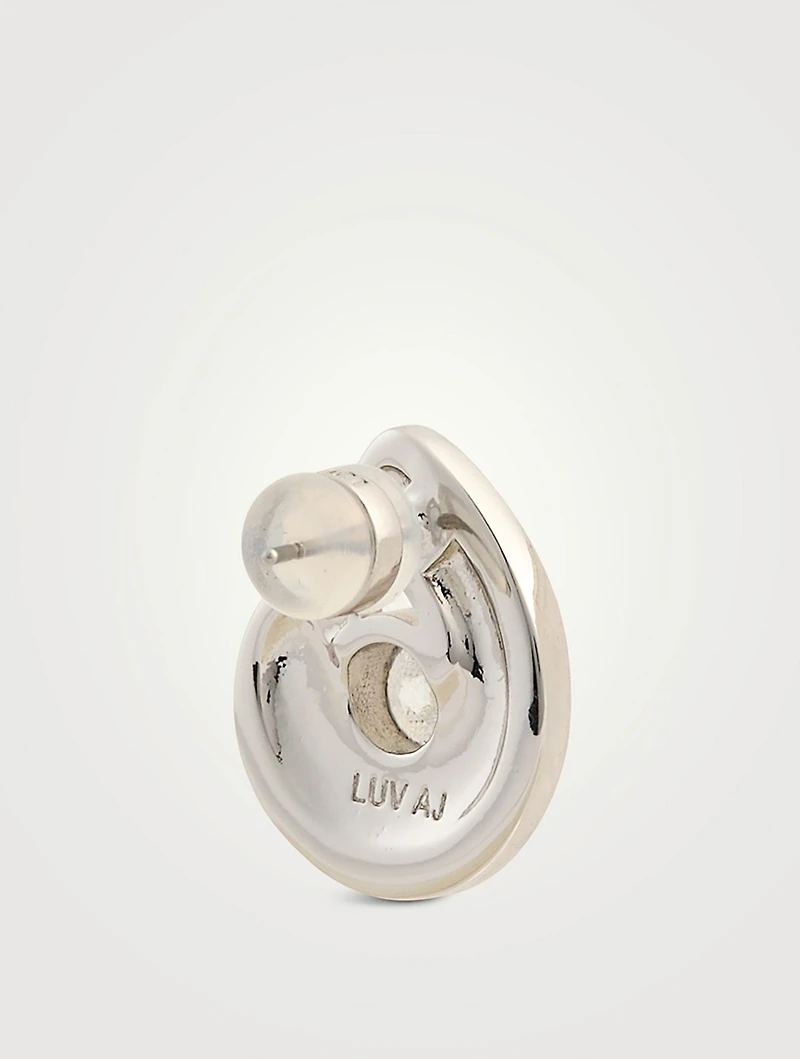 Night Swim Wave Bezel Twist Stud Earrings