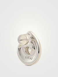 Night Swim Wave Bezel Twist Stud Earrings