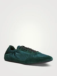 Collapse Re-Nylon And Suede Elasticized Sneakers