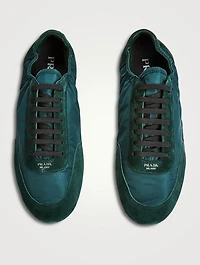Collapse Re-Nylon And Suede Elasticized Sneakers
