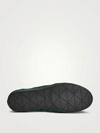 Collapse Re-Nylon And Suede Elasticized Sneakers