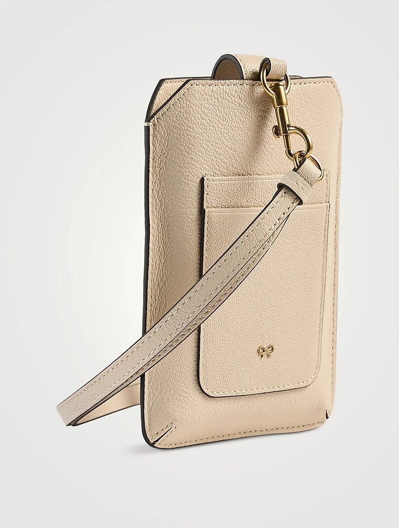 Carry On Leather Travel Phone Case With Lanyard