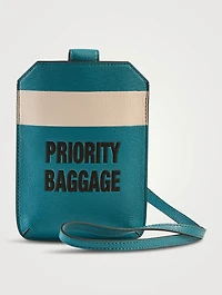 Priority Baggage Leather Travel Phone Case With Lanyard
