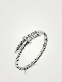 Spear Sterling Silver Flex Cuff Bracelet With Diamonds
