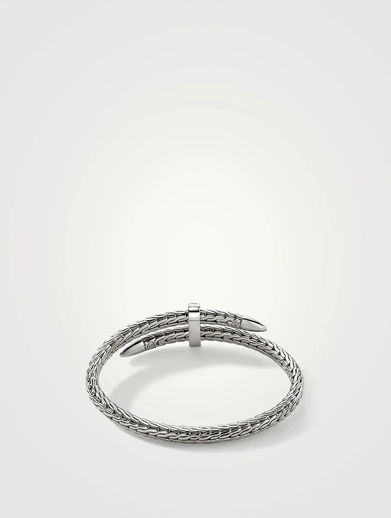 Spear Sterling Silver Flex Cuff Bracelet With Diamonds