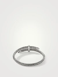 Spear Sterling Silver Flex Cuff Bracelet With Diamonds