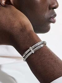Spear Sterling Silver Flex Cuff Bracelet With Diamonds
