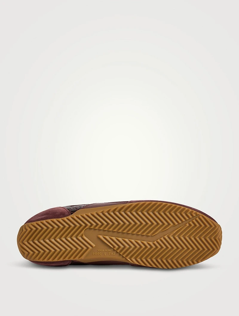 Retro Runner Ultra-Slim Croc-Embossed Leather Sneakers