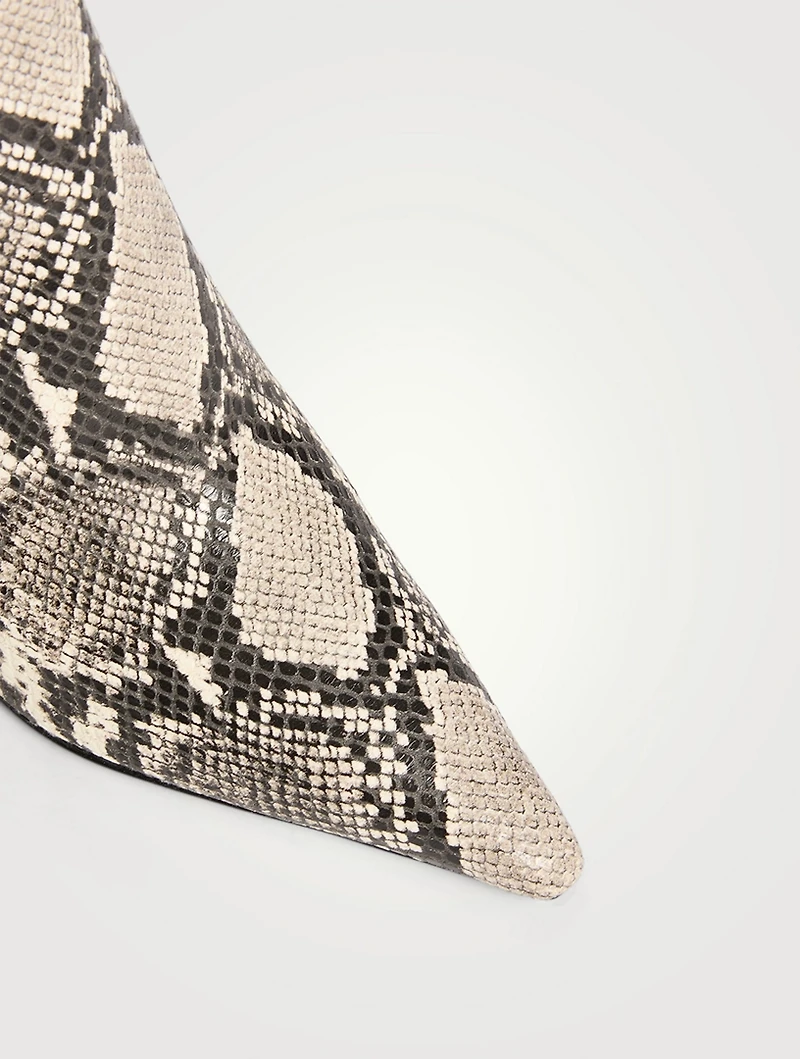 Mercer Snakeskin-Embossed Leather Ankle Boots