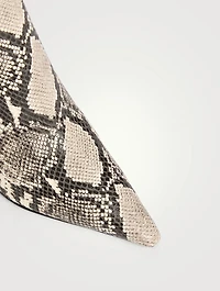 Mercer Snakeskin-Embossed Leather Ankle Boots