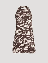 Avielle Halter Dress Zebra Print