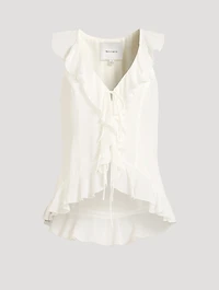 Paulette Ruffled Tie-Front Blouse