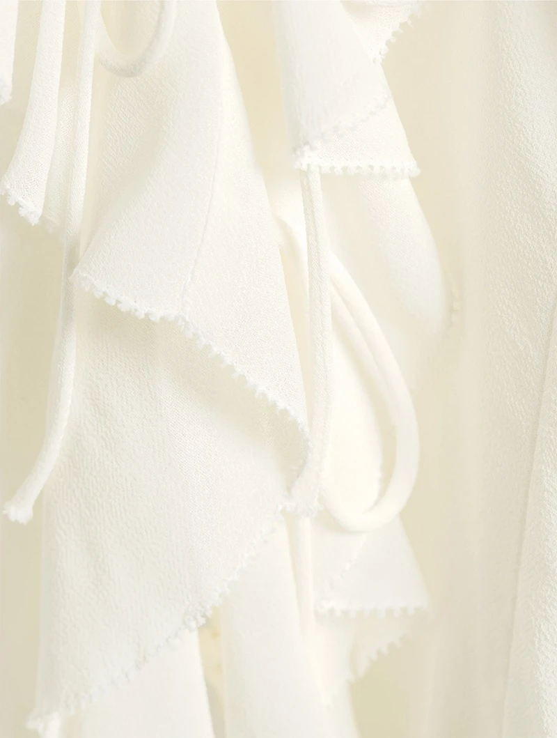 Paulette Ruffled Tie-Front Blouse