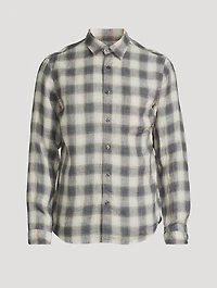 Irving Linen Shirt Ombre Check Print