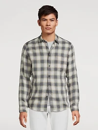 Irving Linen Shirt Ombre Check Print