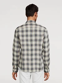 Irving Linen Shirt Ombre Check Print