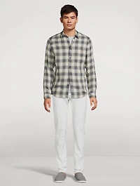 Irving Linen Shirt Ombre Check Print