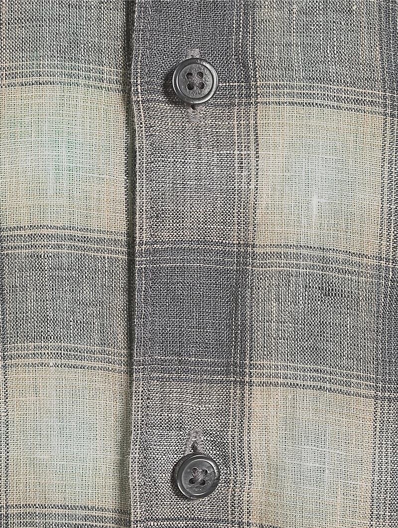 Irving Linen Shirt Ombre Check Print