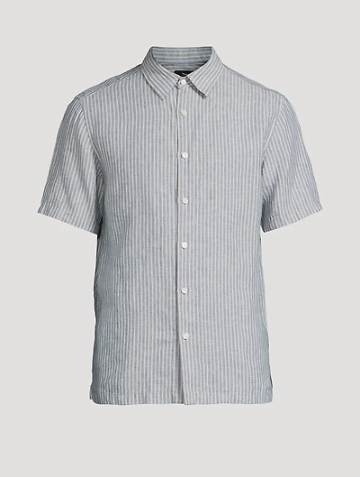 Irving Linen Short-Sleeve Shirt Stripe Print