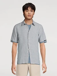 Irving Linen Short-Sleeve Shirt Stripe Print