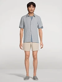 Irving Linen Short-Sleeve Shirt Stripe Print