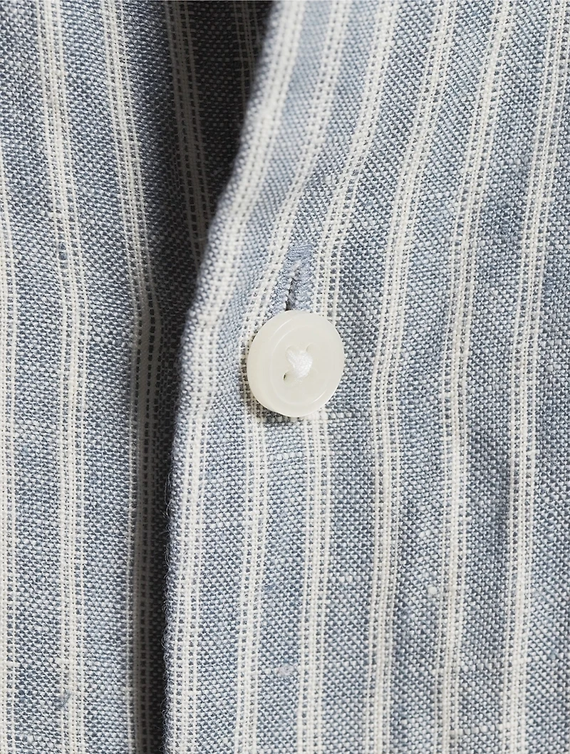 Irving Linen Short-Sleeve Shirt Stripe Print