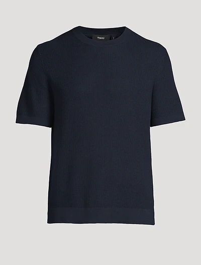 Tactile Cotton Mesh Crewneck T-Shirt