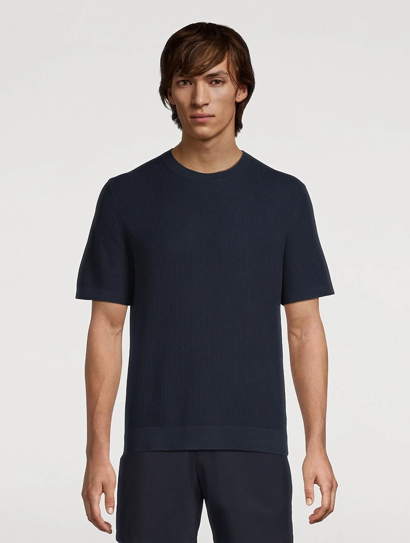 Tactile Cotton Mesh Crewneck T-Shirt