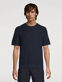 Tactile Cotton Mesh Crewneck T-Shirt