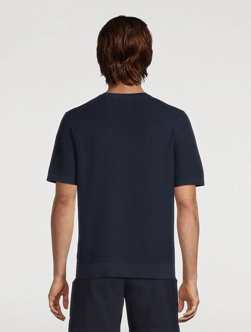 Tactile Cotton Mesh Crewneck T-Shirt