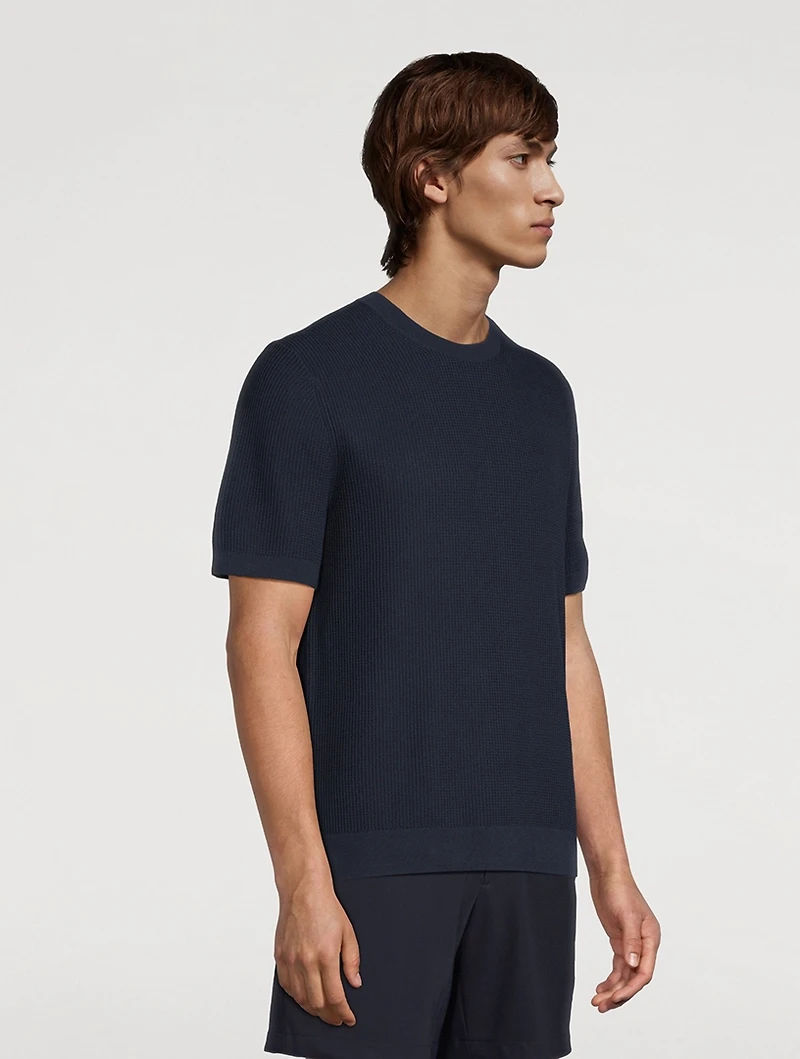 Tactile Cotton Mesh Crewneck T-Shirt