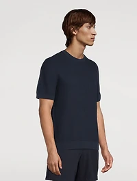 Tactile Cotton Mesh Crewneck T-Shirt