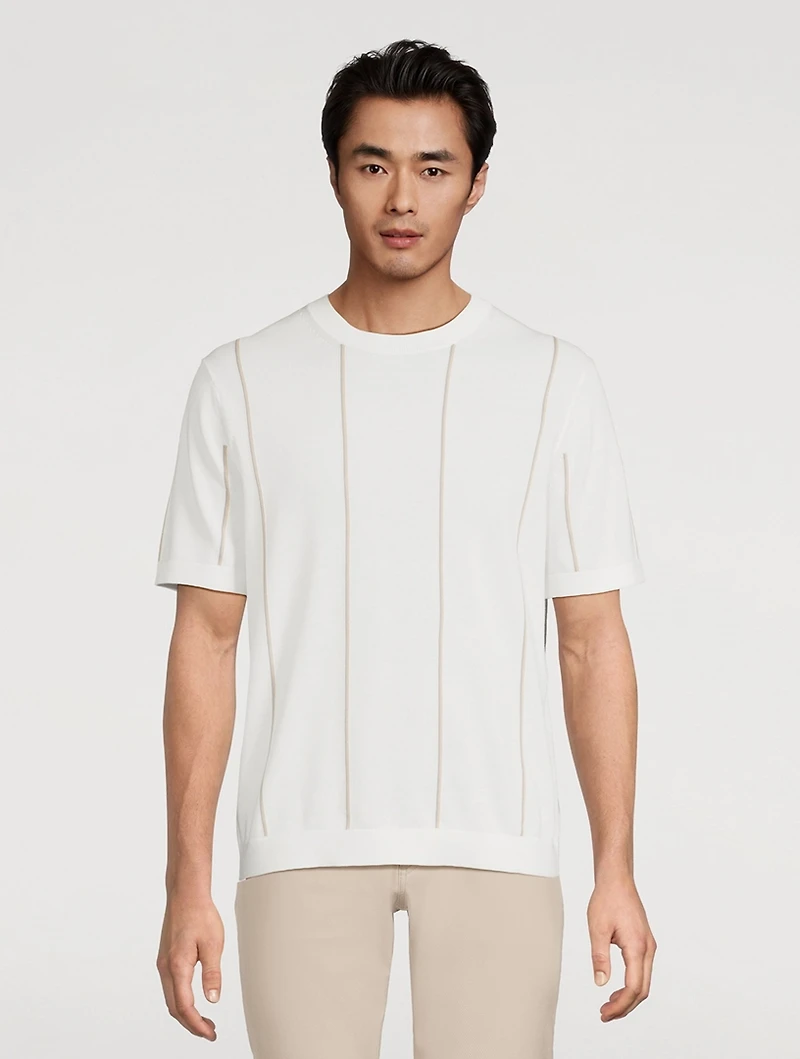 Tactile Cotton Striped T-Shirt