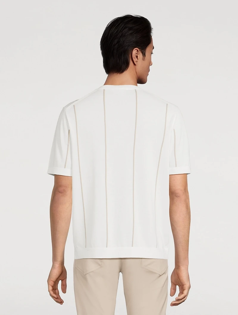 Tactile Cotton Striped T-Shirt