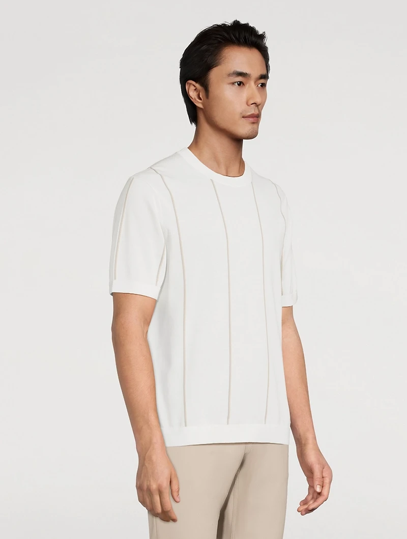 Tactile Cotton Striped T-Shirt