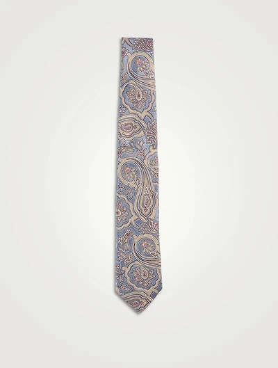 Silk Jacquard Tie In Paisley Print