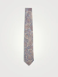 Silk Jacquard Tie In Paisley Print