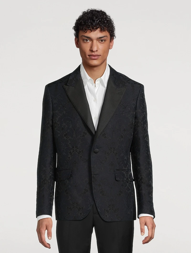 Floral Jacquard Blazer