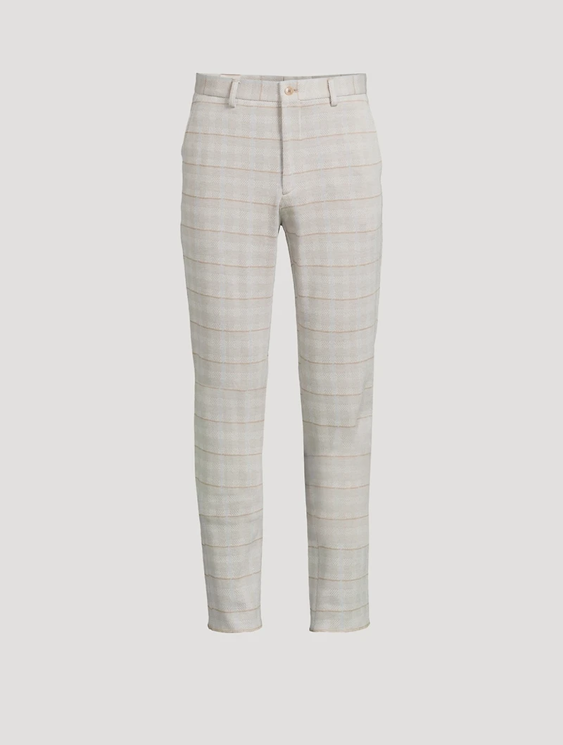 Cotton And Wool Pants Check Print