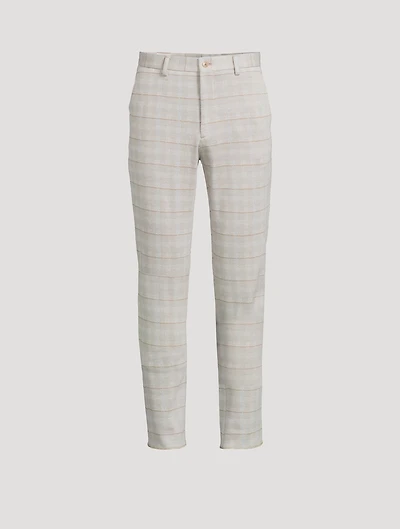Cotton And Wool Pants Check Print